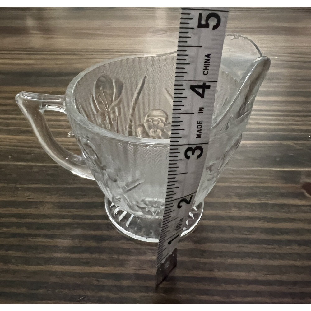 1930's Jeannette Iris & Herringbone Crystal Clear Cream‎ Dish Only Replacement - Picture 6 of 6